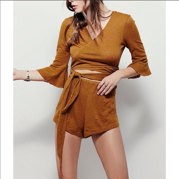 Free People Pants - Free People Bolina Acorn Romper sz M